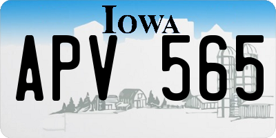 IA license plate APV565