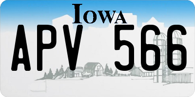 IA license plate APV566