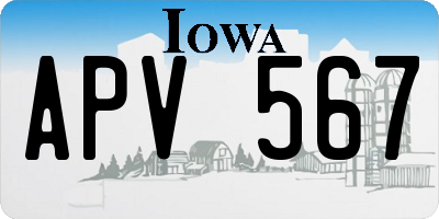 IA license plate APV567