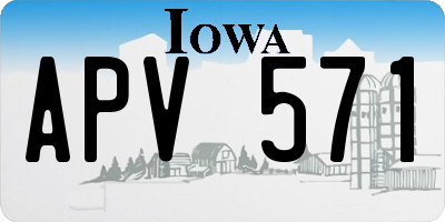 IA license plate APV571