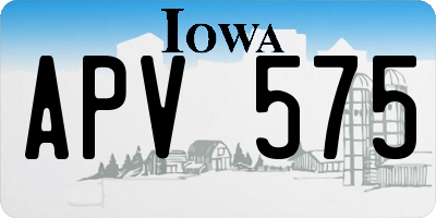 IA license plate APV575