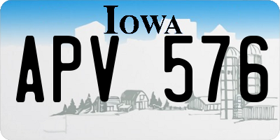 IA license plate APV576