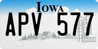 IA license plate APV577
