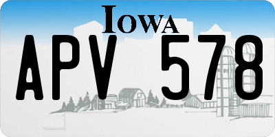IA license plate APV578