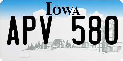 IA license plate APV580