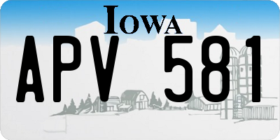 IA license plate APV581
