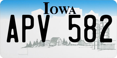 IA license plate APV582