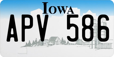 IA license plate APV586