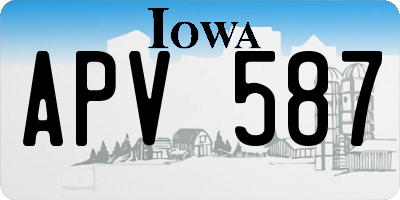 IA license plate APV587