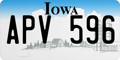 IA license plate APV596