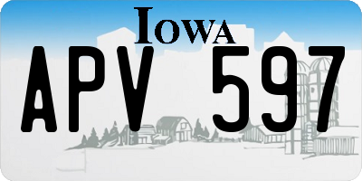 IA license plate APV597