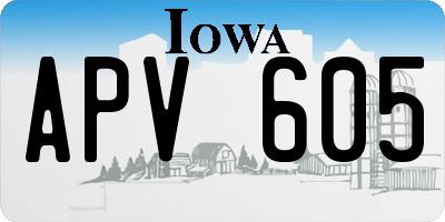 IA license plate APV605