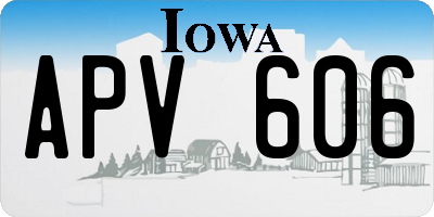 IA license plate APV606