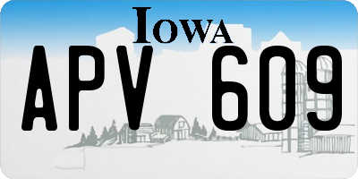 IA license plate APV609