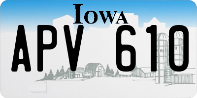 IA license plate APV610