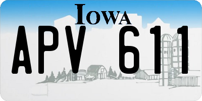 IA license plate APV611