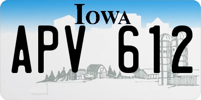 IA license plate APV612