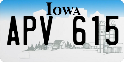 IA license plate APV615