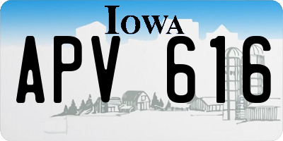 IA license plate APV616
