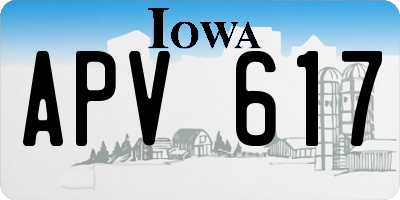 IA license plate APV617