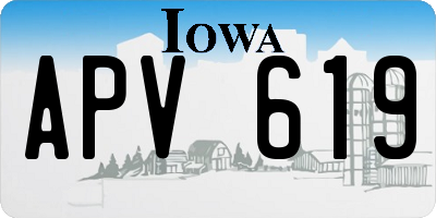IA license plate APV619