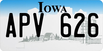 IA license plate APV626