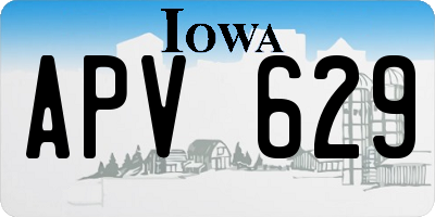 IA license plate APV629