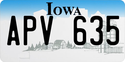 IA license plate APV635