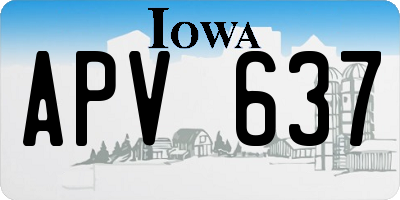 IA license plate APV637