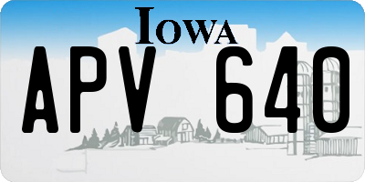 IA license plate APV640