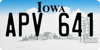 IA license plate APV641