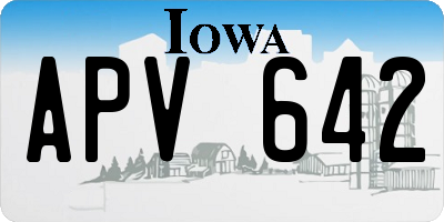 IA license plate APV642