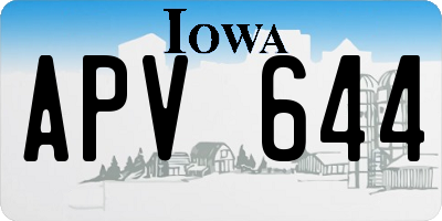 IA license plate APV644