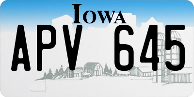 IA license plate APV645