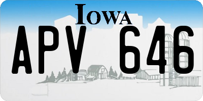 IA license plate APV646