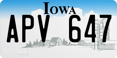 IA license plate APV647