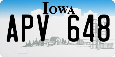 IA license plate APV648