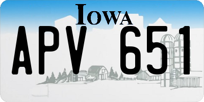 IA license plate APV651