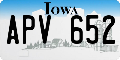 IA license plate APV652