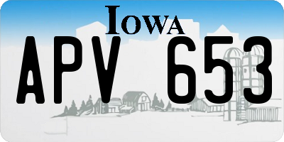 IA license plate APV653