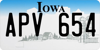 IA license plate APV654