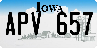 IA license plate APV657