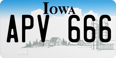 IA license plate APV666