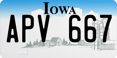 IA license plate APV667