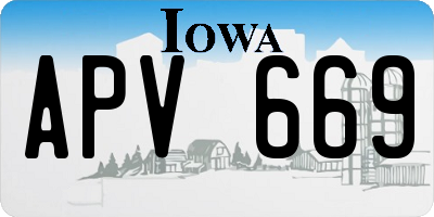 IA license plate APV669