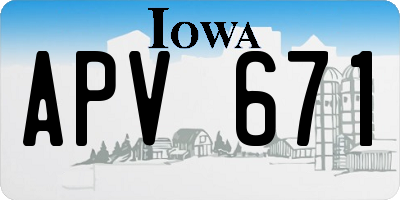 IA license plate APV671