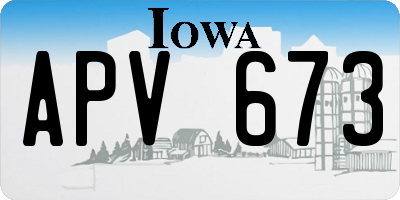 IA license plate APV673