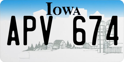 IA license plate APV674