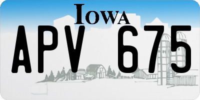 IA license plate APV675