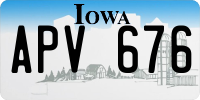 IA license plate APV676